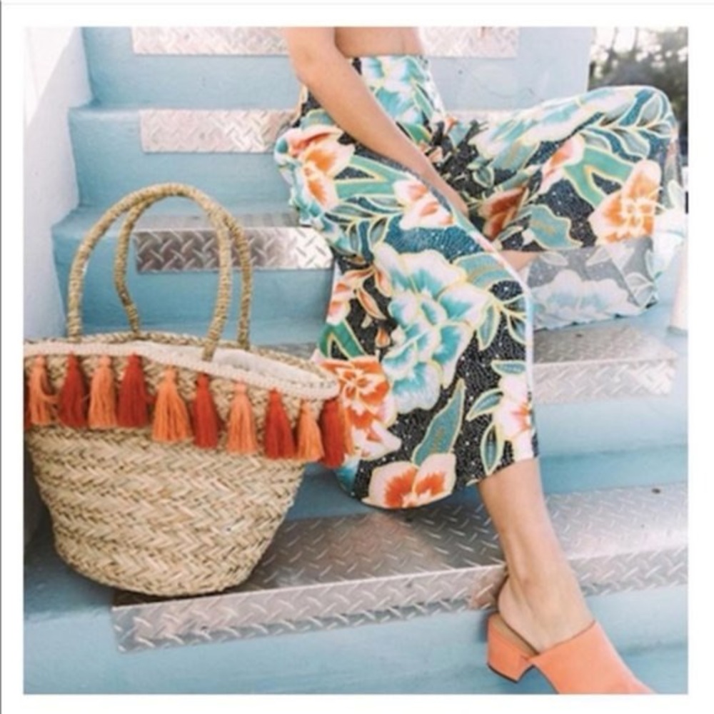 Mara Hoffman Floral Cropped Pants - Blue and Orange